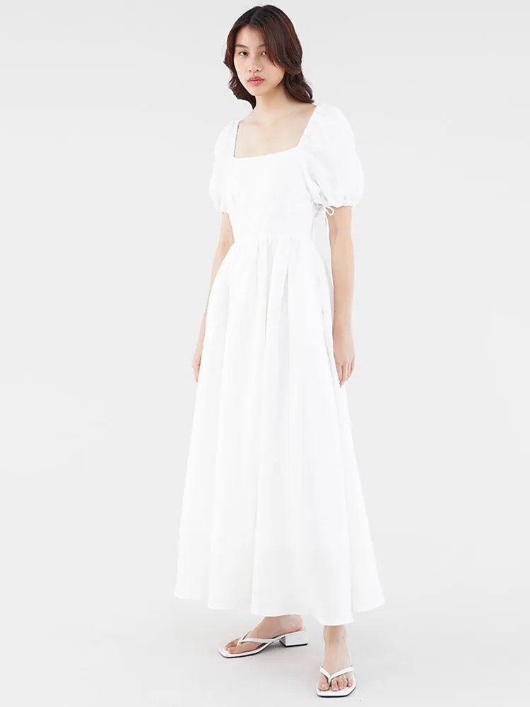 Moda dünyasını fırtına ilə alan qısa qolu pambıq kətan maxi paltarı?